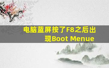 电脑蓝屏按了F8之后出现Boot Menue